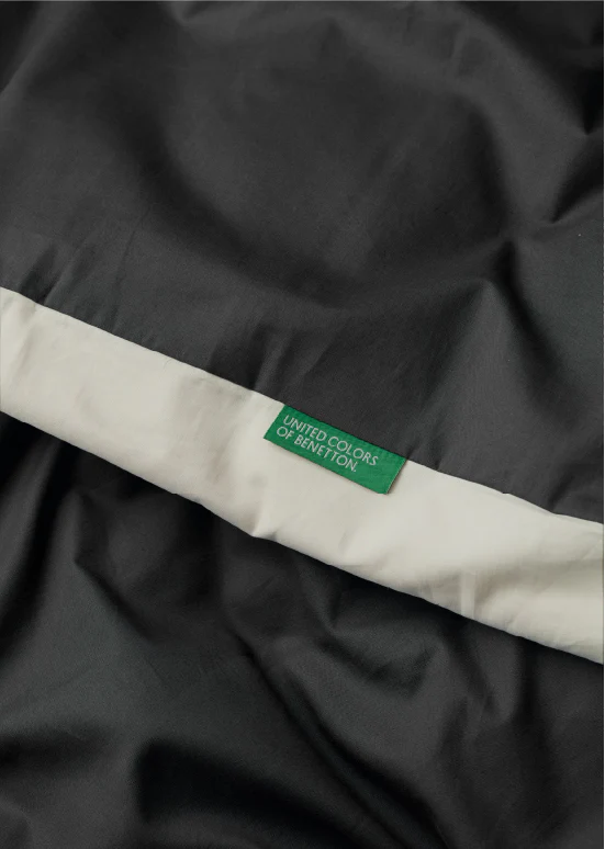 סט מצעים חלק,  Benetton  - שחור לבן - Image 3