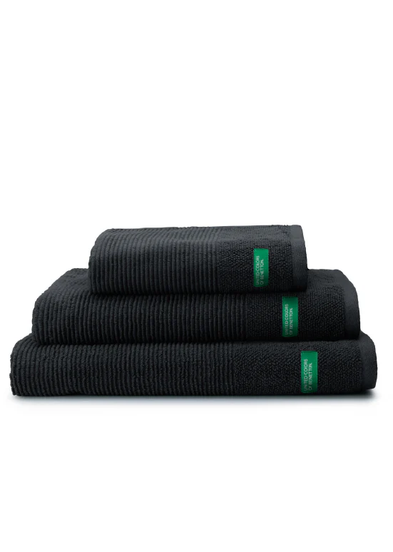 Benetton RIBS, מגבות כותנה פרימיום - שחור - Image 3