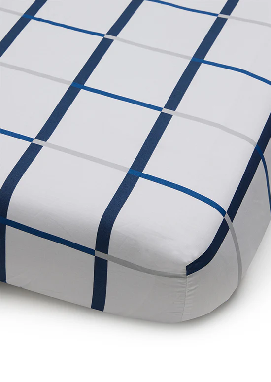 Benetton Grid Collection, מצעי כותנה משבצות - נייבי - Image 3