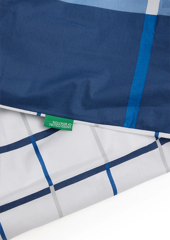 Benetton Grid Collection, מצעי כותנה משבצות - נייבי - Image 4